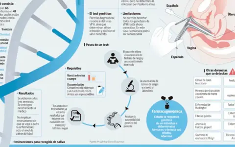 Tipos de pruebas genéticas: análisis de susceptibilidad, farmacogenómica y detección de dolencias.